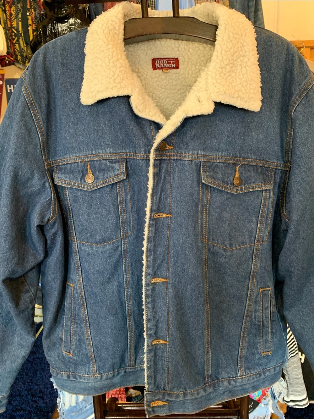 Men’s Blue Denim Sherpa Jacket